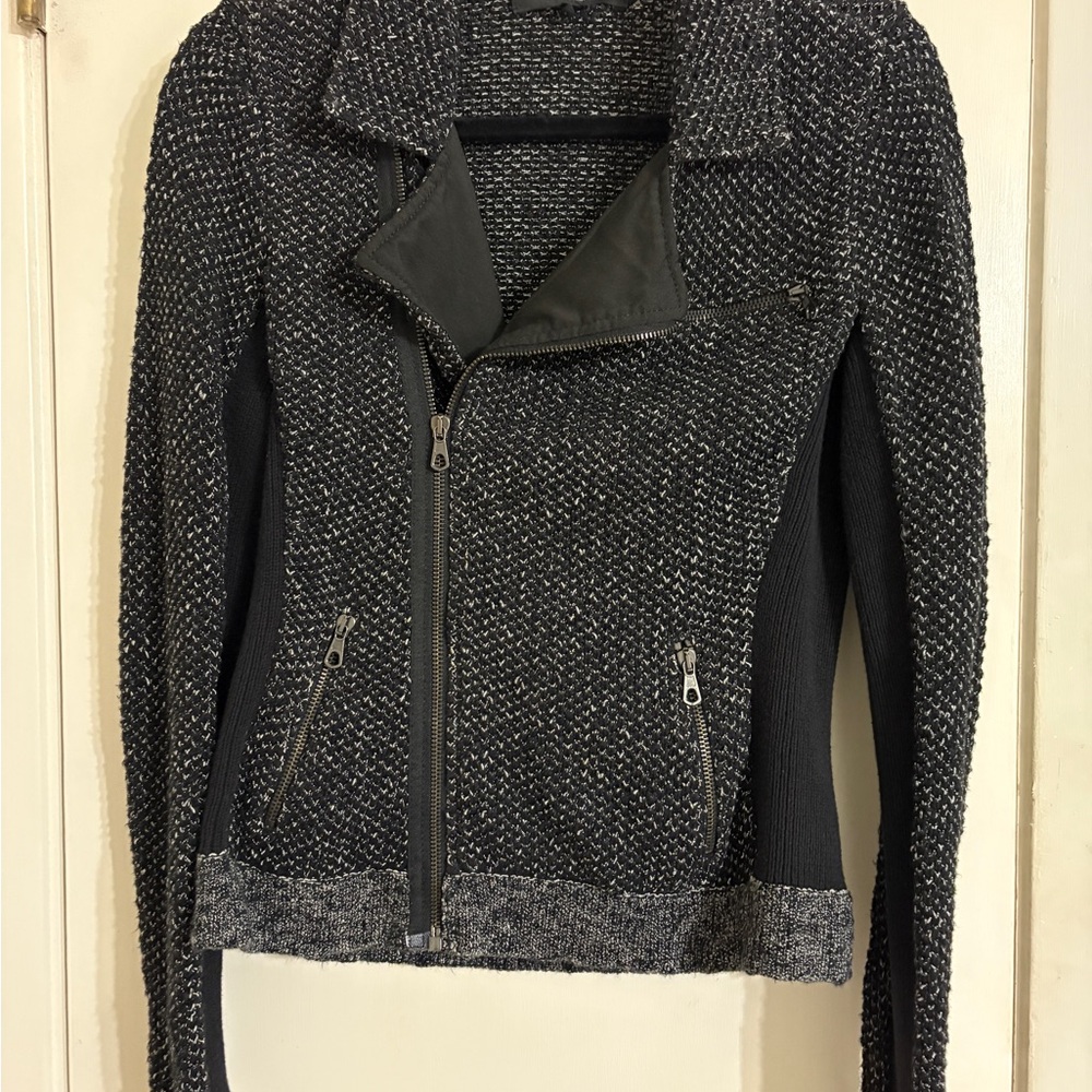rag & bone Black and Gray Textured Blazer
